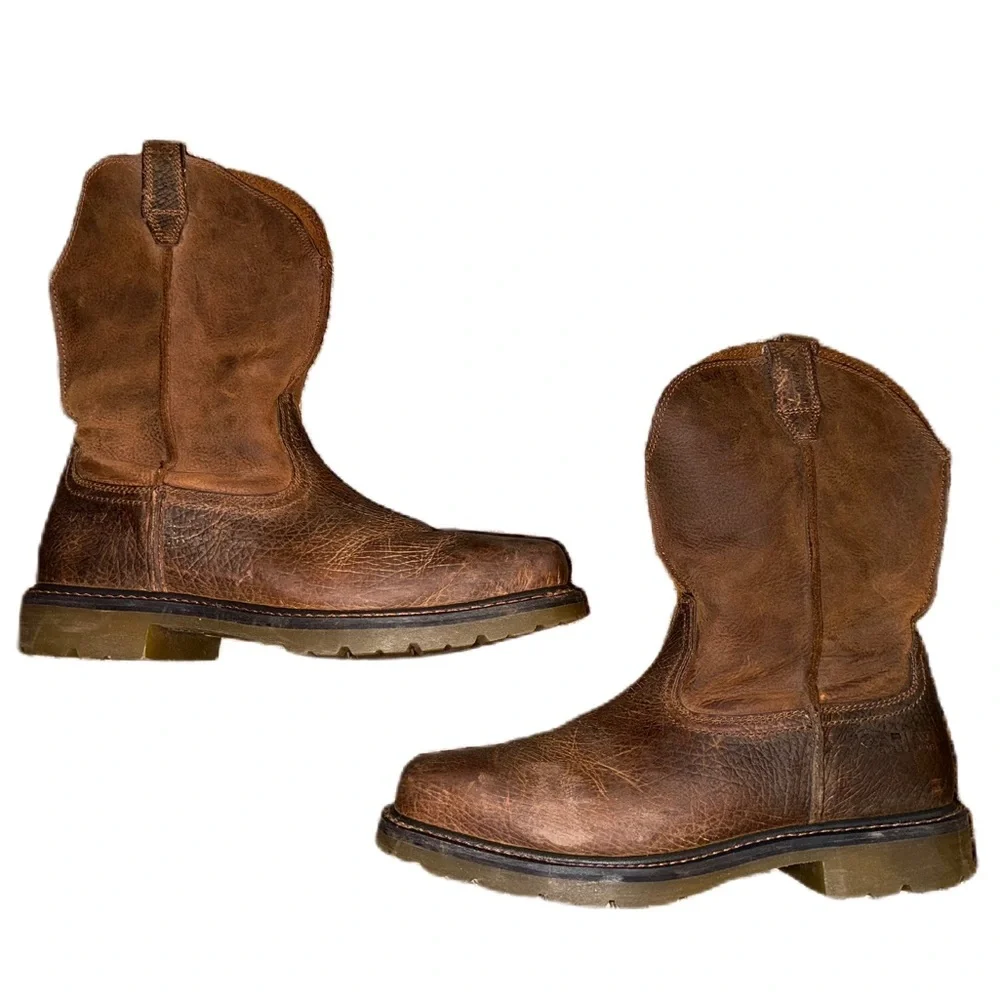 Ariat 12D Rambler Western Cowboy Work Boots Tread Earth Brown Steel Toe EUC Best - Picture 8 of 11